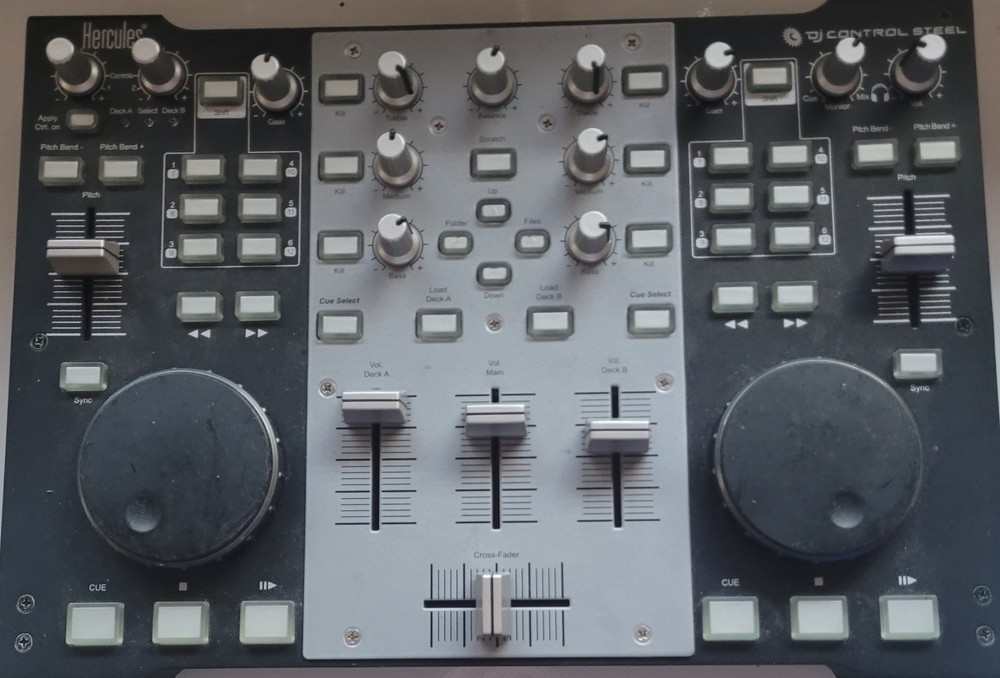 Hercules DJ Control Steel Double Deck Controller USB Mixer Steel Casing Software