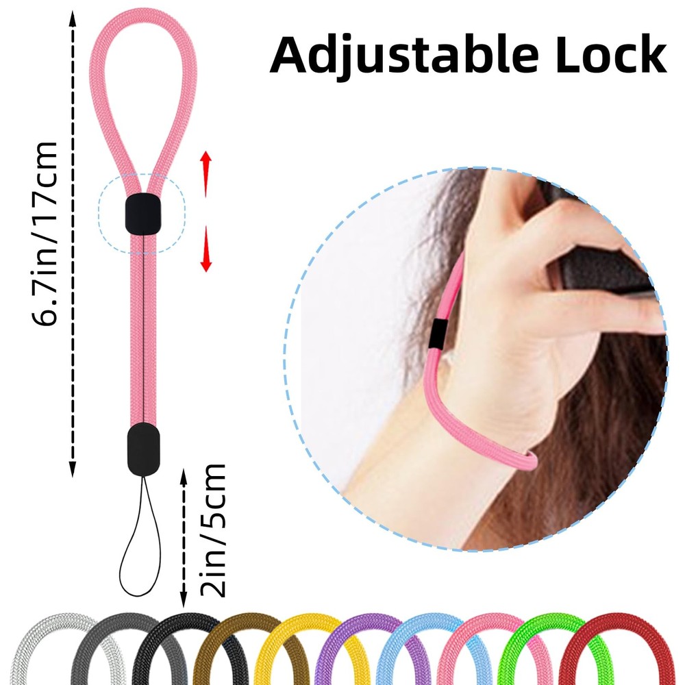 10Pcs Wrist Strap Lanyard,Adjustable Phone Straps 5, Red