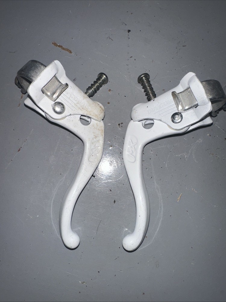 Dia Compe Vintage Tech 4 Brake Levers Pair 1980’s Date Code White Old Stock