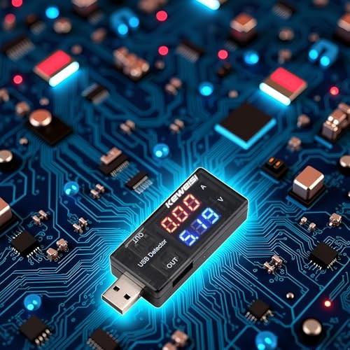 USB Power Meter, Current 3-9V 0-5A Voltage Tester Black