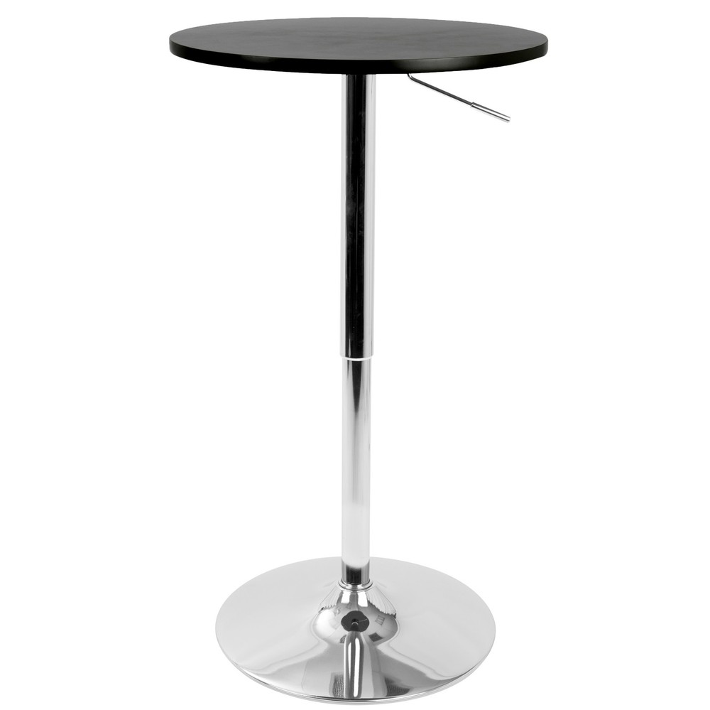 Adjustable Contemporary Bar Table in Black by
