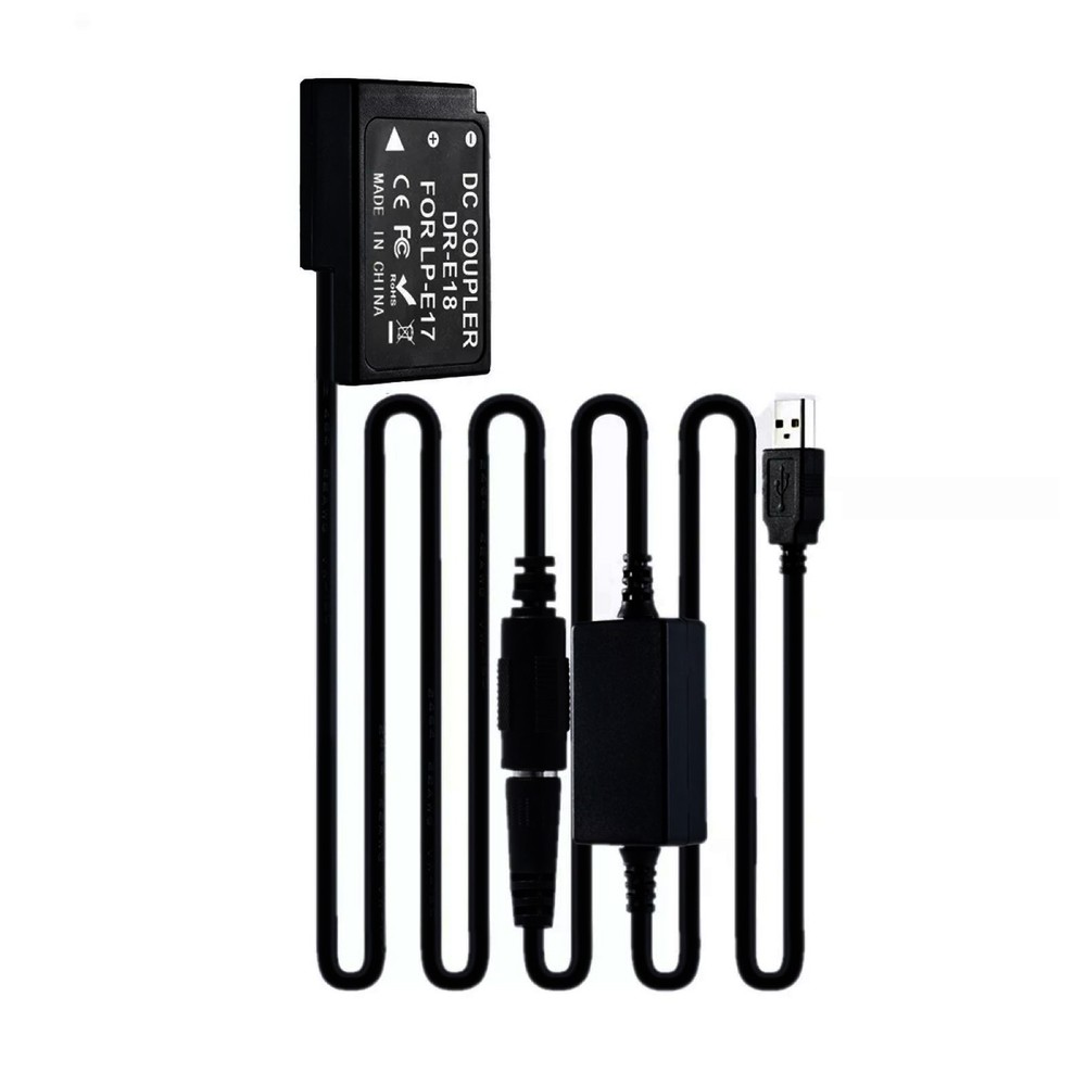 DR-E18 DC Coupler LP-E17 Dummy Battery+USB Power Cable For Canon EOS RP 77D 850D