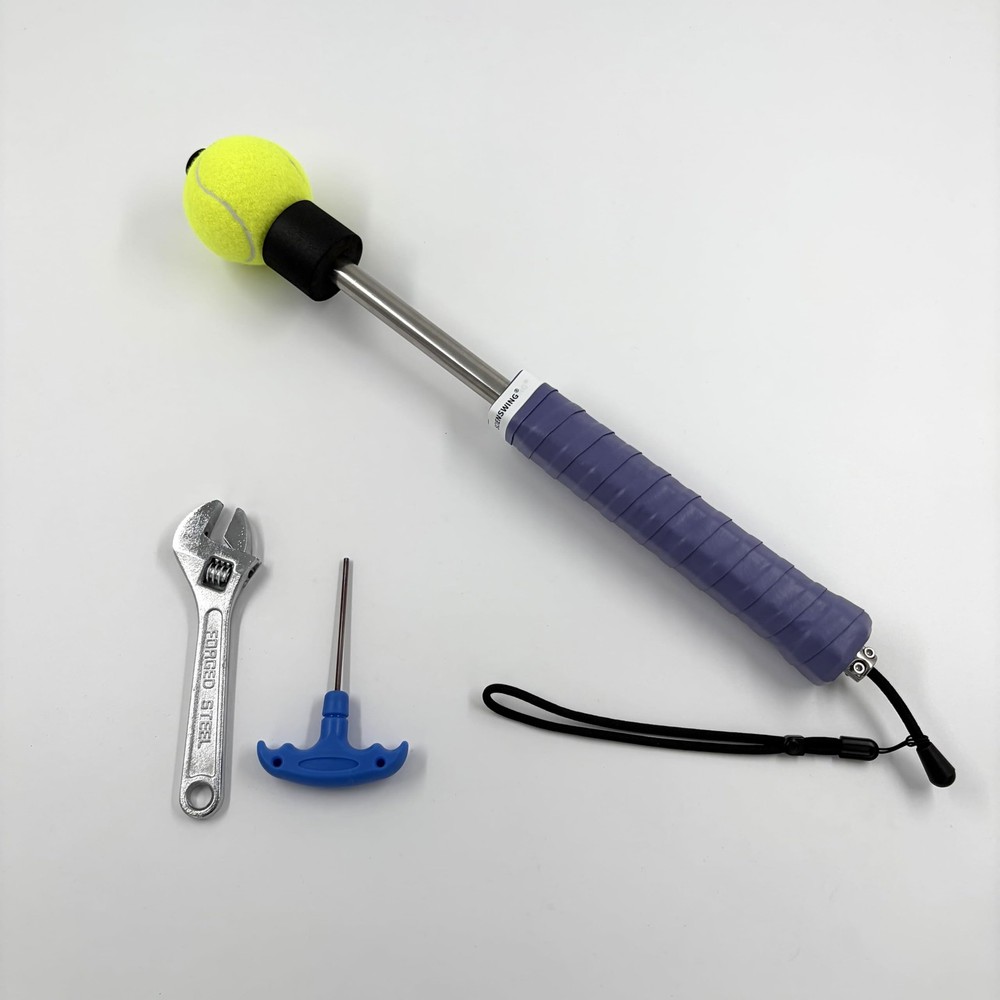 Tennis Swing & Serve Trainer, Retractable Click Feedback Training Tool, Impro...