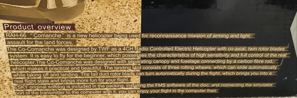 ESky Co-Comanche Electric Powered Easy Control 4-Channels PPM RC Helicopter