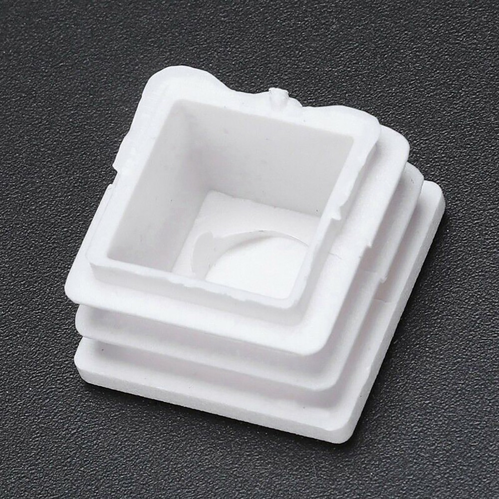 White - Square Plastic End Caps Blanking Plugs Tube Pipe Box Section Inserts