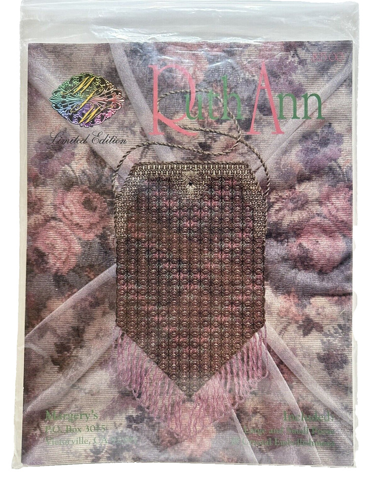 Margery's Ruth Ann Beaded Needlepoint Large & Small Purse Pattern Only!
