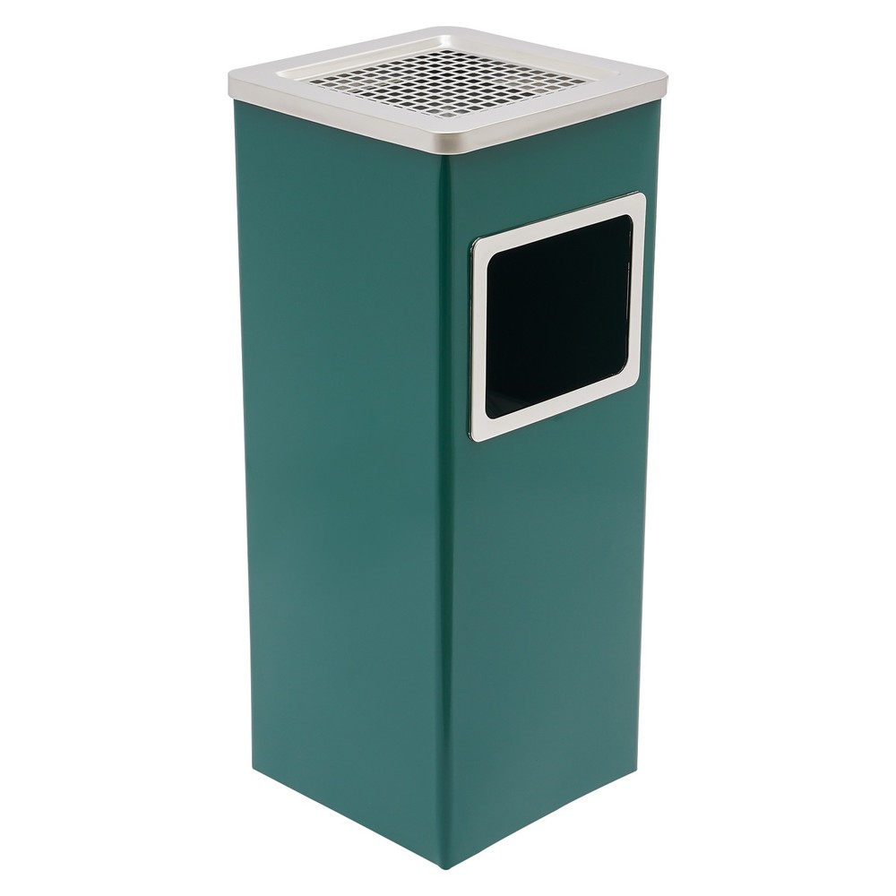 Trash Bin Outdoor Waste Container Square Trash Can w/ Removable Inner Can