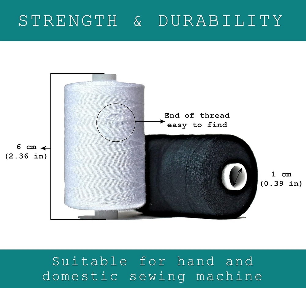 Gray Sewing Threads - 10 Large Spools of Polyester Thread for Hand Quilting &...