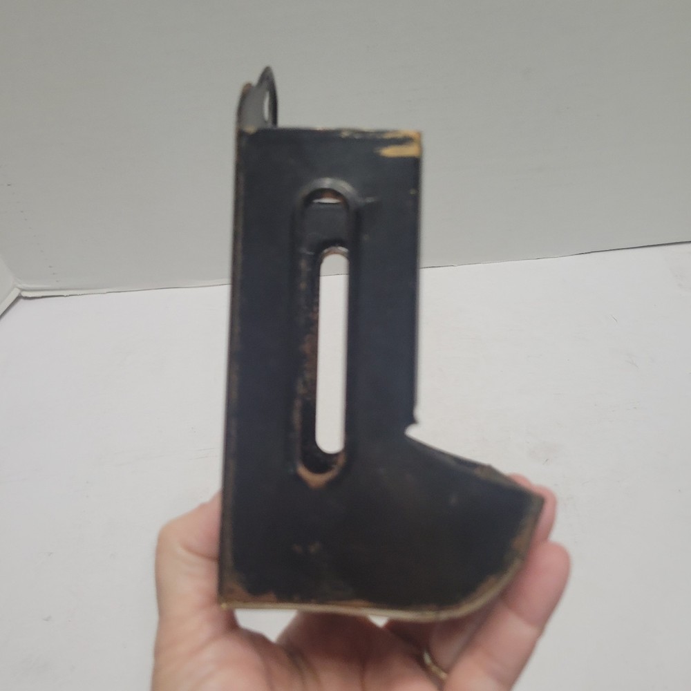Vtg Metal Tin Match Holder Black Rustic Kitchen Decor Wall Mount Kitschy