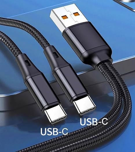 4FT 2Pack Dual USB C Multi Type C Splitter Cable,2 in 1 4FT, Black