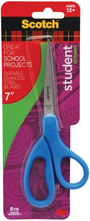 Kids Pointed Tip Scissors with Soft Touch, 5 Inches