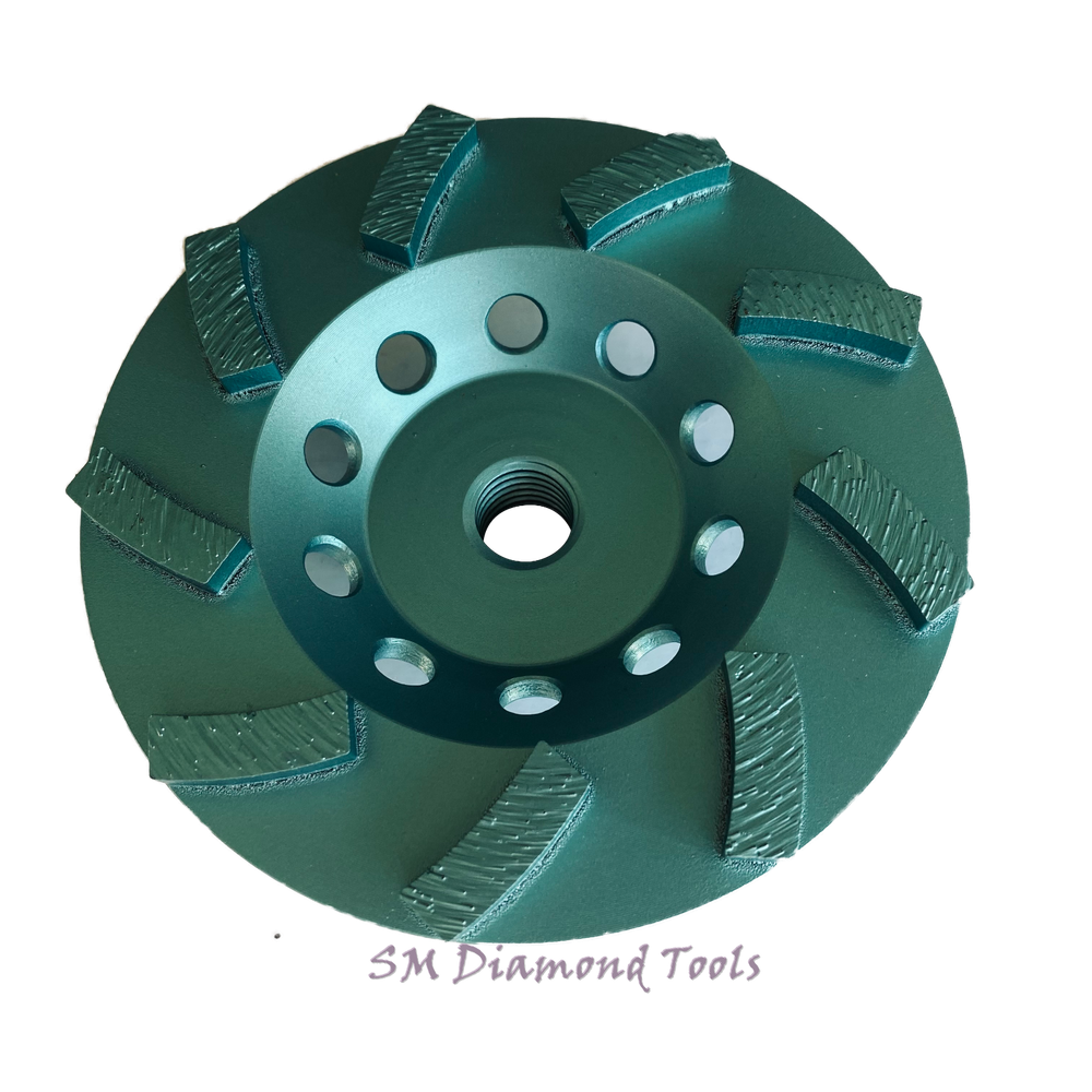 4.5" Premium Turbo Cup Wheel 9 Segments 5/8" Threaded Concrete Surface Grinding