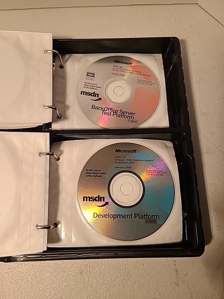 MICROSOFT MSDN Software Discs w/Storage Case Lot of 43