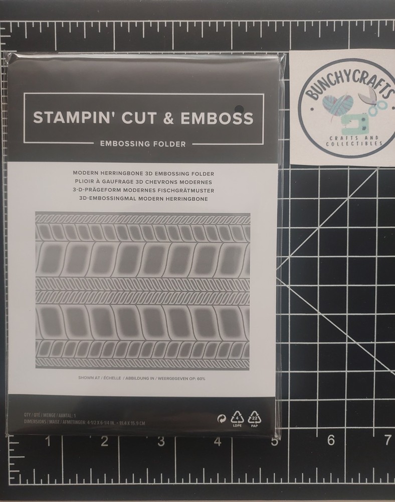 Stampin Up! Modern Herringbone 3D embossing folder NEW crafting