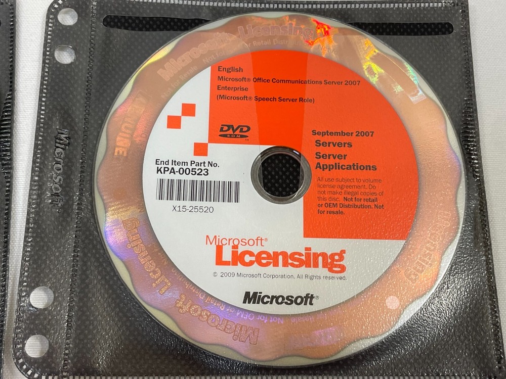 Microsoft Office Communications Server 2007 Standard & Enterprise Windows DVD