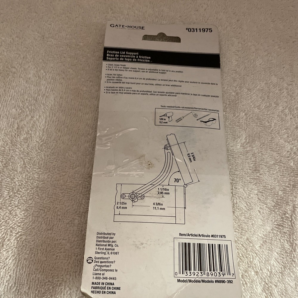 GateHouse Friction Lid Support Left Side Mount #0311975