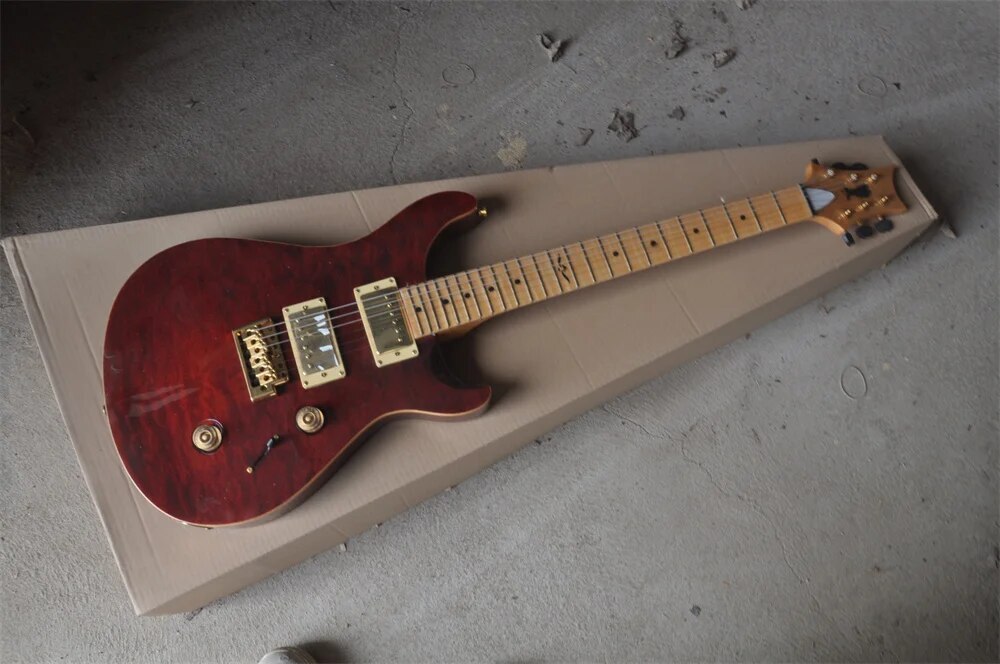 Factory Customized Custom Brown Electric Guitar Maple Fingerboard