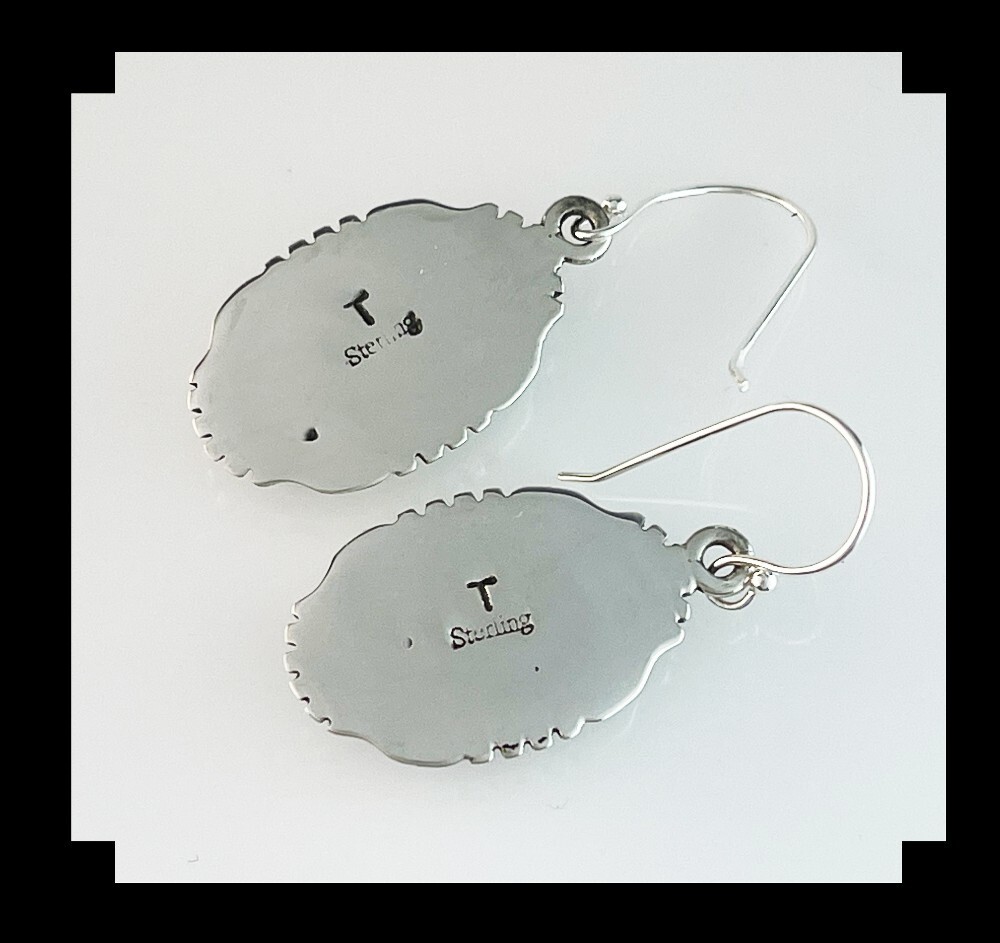Handcrafted Sterling and Inlay Opalite Earrings