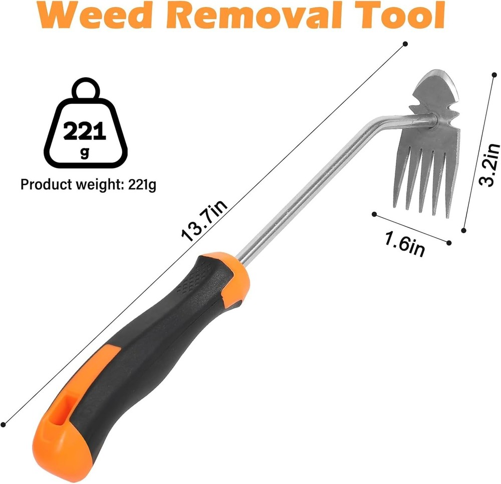 Weed Removal Tool 5 Teethes Dual Purpose Manual (Rubber Handle)