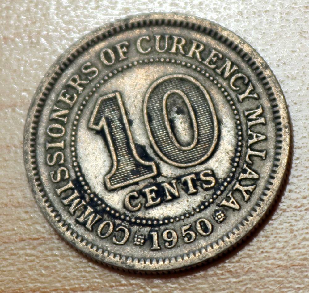 1950 Malaya 10 Cents