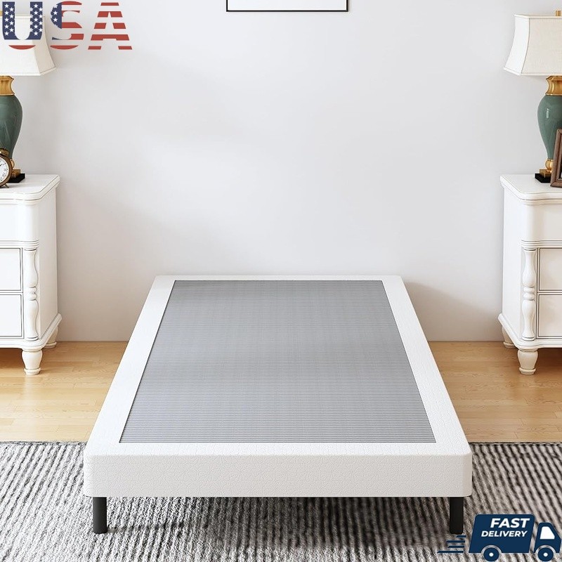 Sturdy Twin Box Spring Metal Frame Durable Support Quiet Easy Assembly  4 Inch