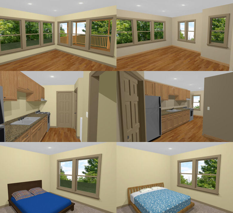 24x24 Duplex -- 2 Bedroom -- 2 Bath 1,086 sq ft -- PDF Floor Plan -- Model 5I
