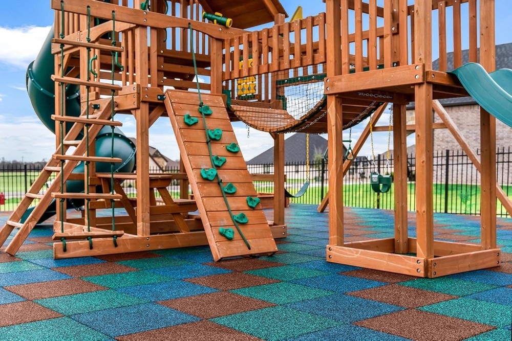 Playsafer Elevate Rubber Playground Tiles - 1" Thick High Density Interlocking