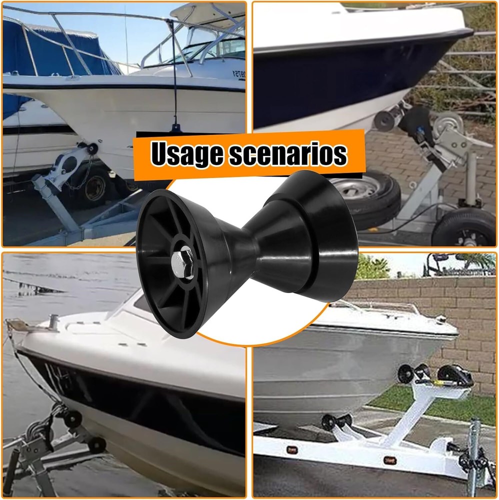 3" Boat Trailer Bow Roller Assembly w/ Spoke for Trailer Keel Roller 1/2" Shaft