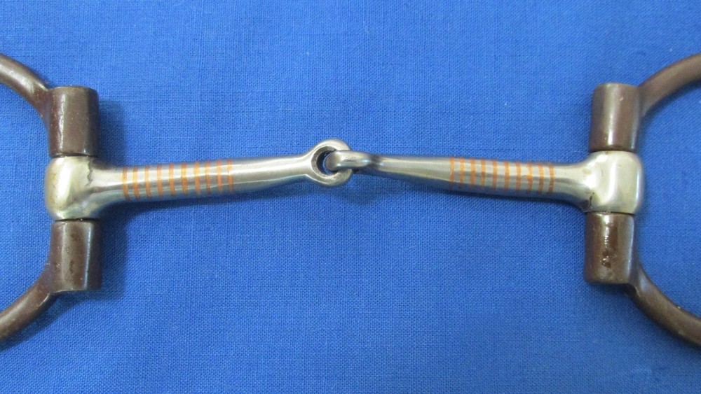 Show Bit 5" mouth copper inlay snaffle bit inlay dots