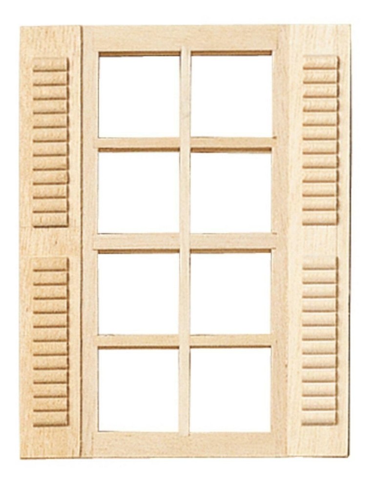 Standard Window with Shutters 1:24 1/2in Scale Building Component