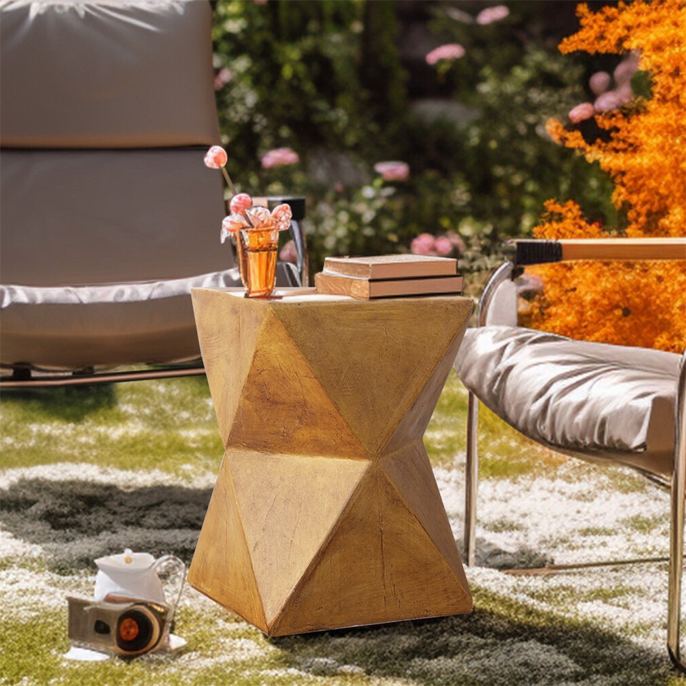 Geometric Light-Weight Concrete End Table Round/Twist Side Table Retro End Stool