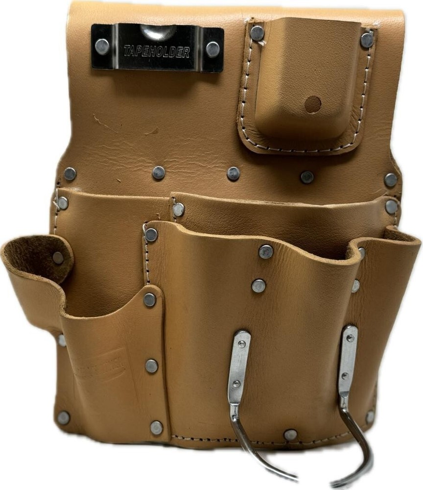 Leather Gold 8 Pocket Flat-Right side Drywall Tool Pouch