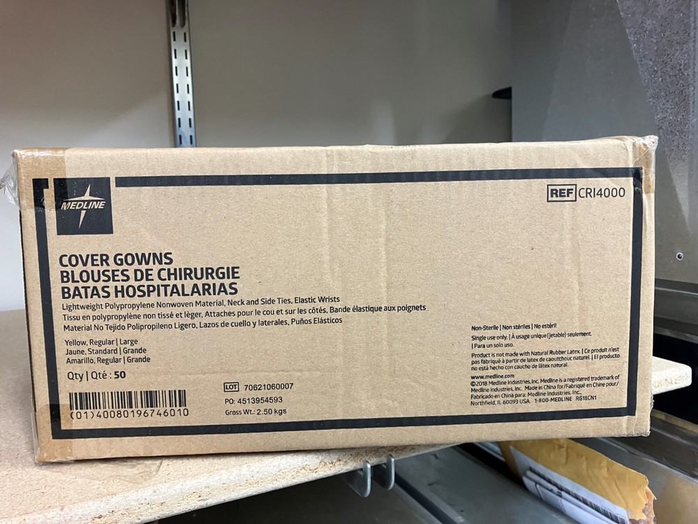 50 Large Medline Isolation Gowns