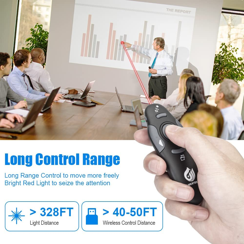 Wireless Presenter, PPT Controller Presentation Remote Control Laser Pointer USB