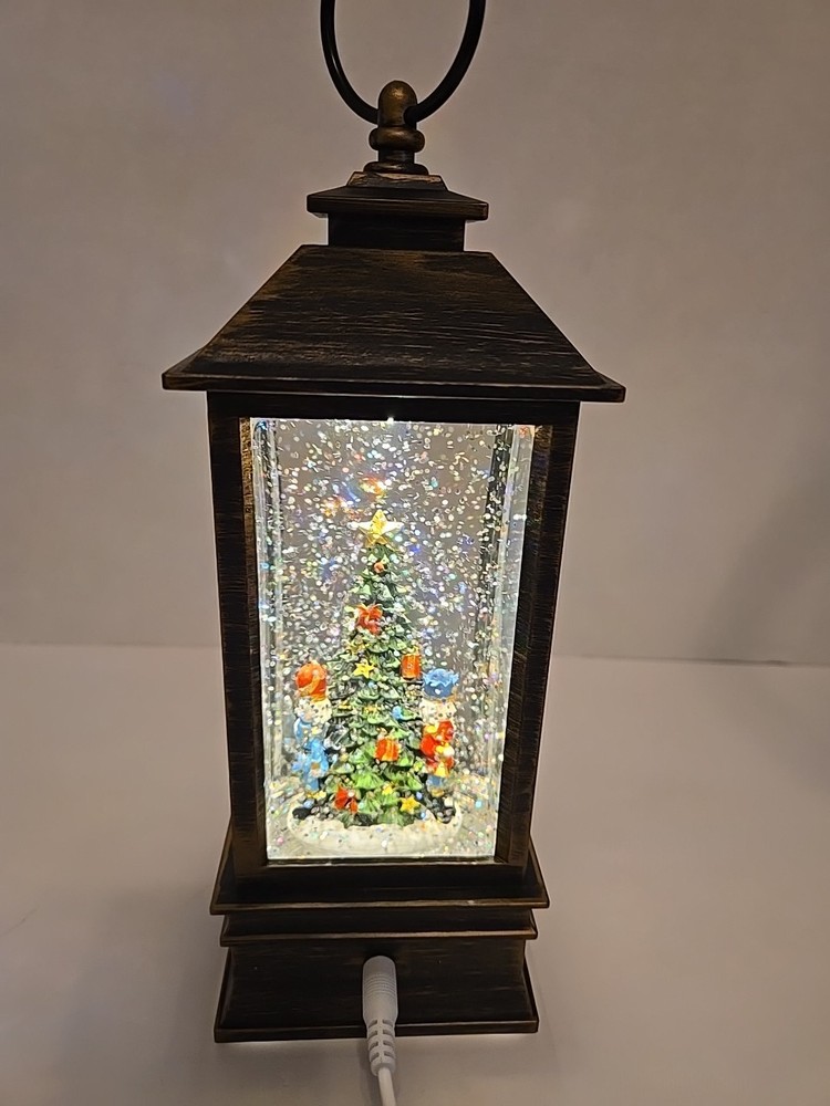 Christmas snow globe lantern With Tree & Nutcrackers - Battery Or DC.