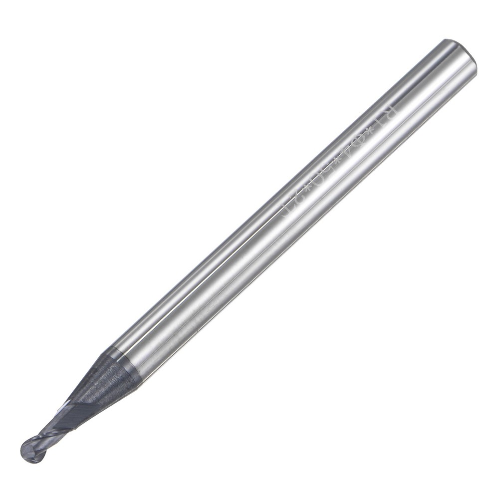 CNC Spiral Milling Cutter 1mm Tip Radius Solid Carbide AlTiSin Coated 50mm