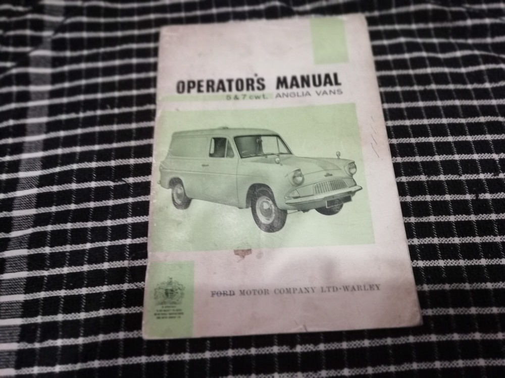 Ford Anglia Van Genuine Operators Manual