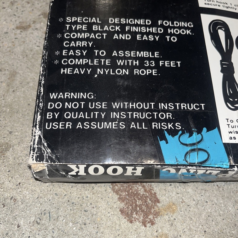 Ninja Folding Grappling Hook & 33ft Rope Black Compact New In Box