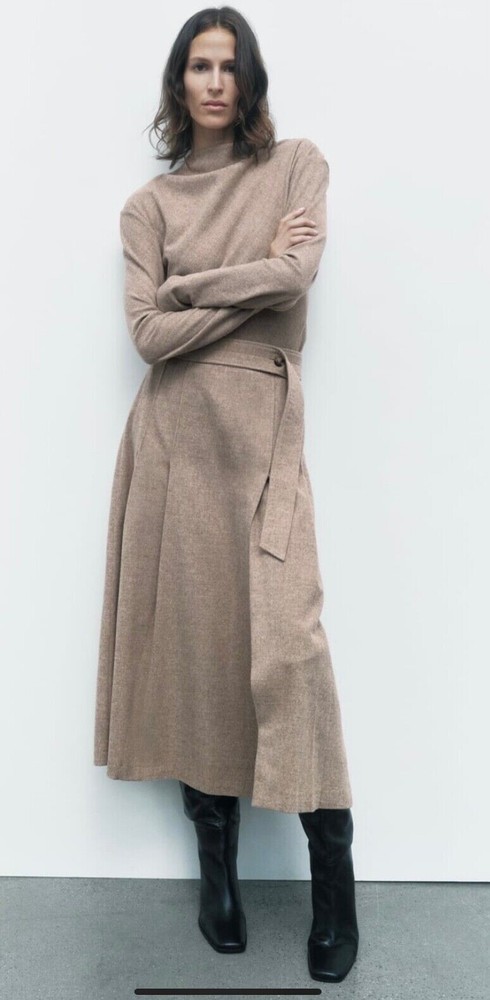 Zara BNWT Wool Blend Top, Size M, Camel/Beige, REF. 9175/416 SOLD OUT !