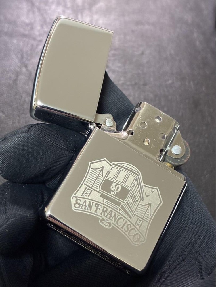 Zippo San Francisco Canada Ontario Silver One Sided Processing Lighter Regular