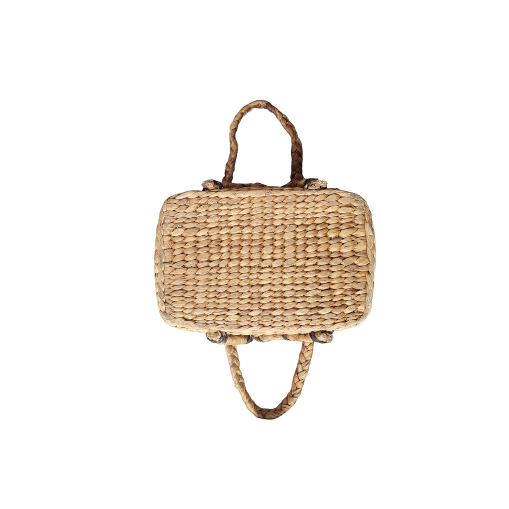 Vintage Raffia Large Two Handle Rectangle Basket - Bohemian Home Decor Storage