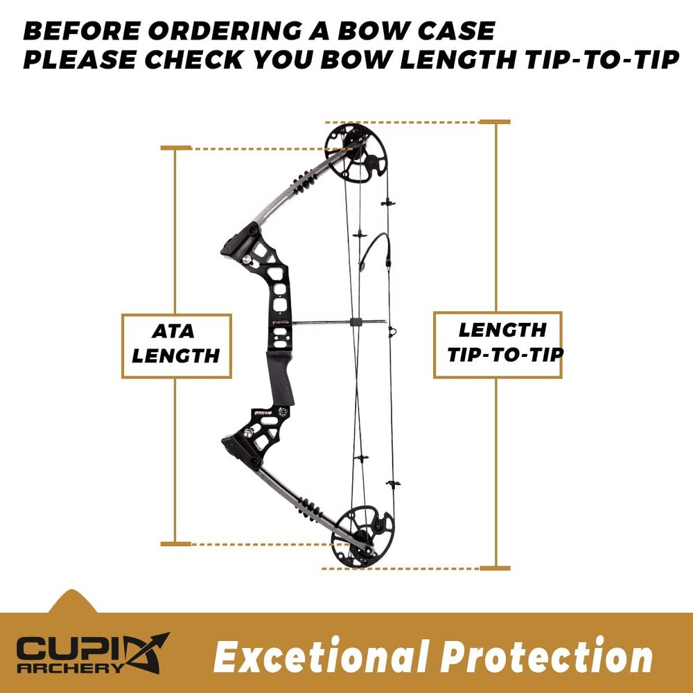 Compound Bow Case Light-Weight Soft Bow Bag with Arrow Pocket,37in Inside Length