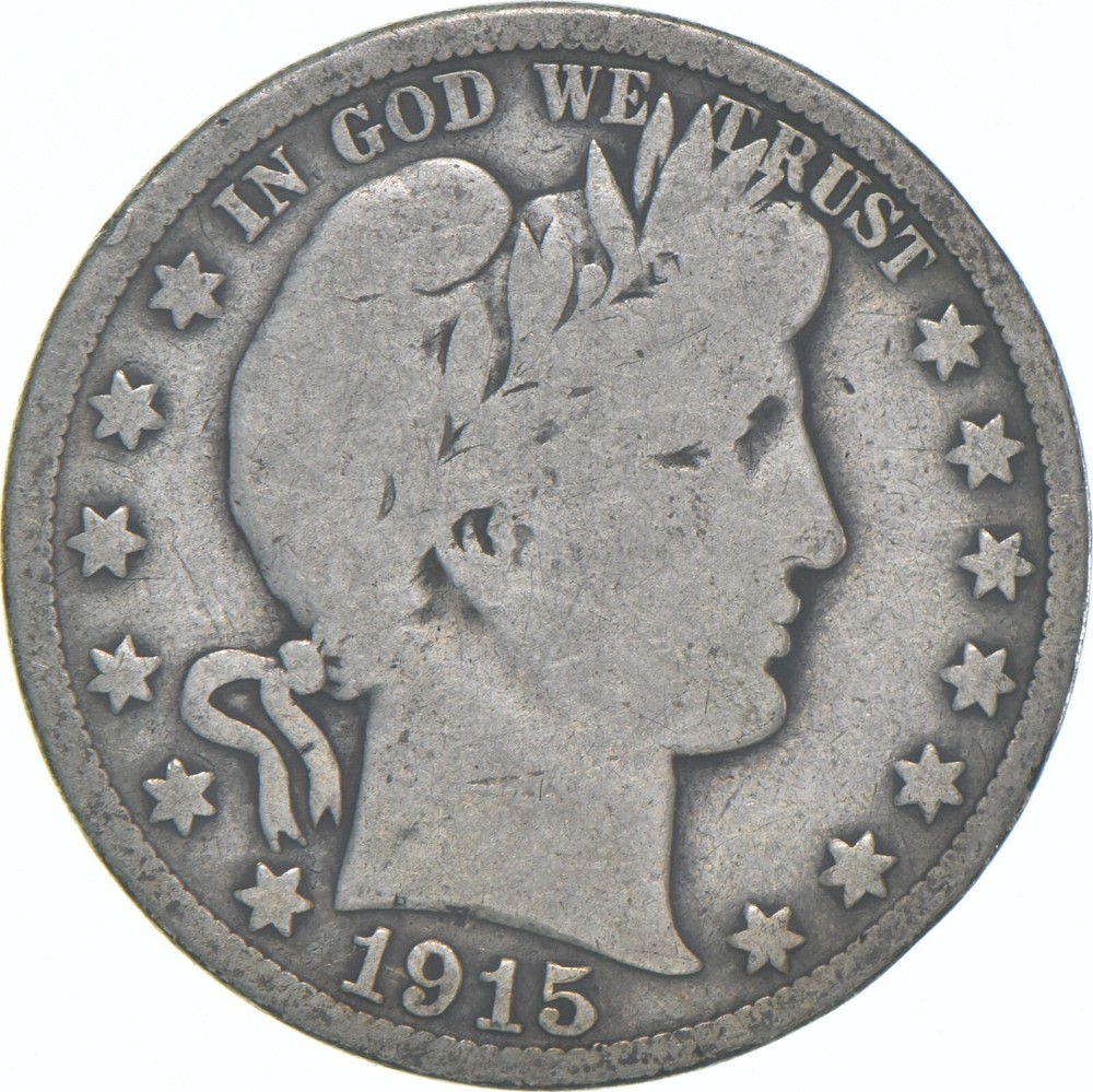 1915-S Barber Half Dollar Average Circ
