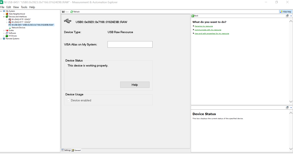 National Instruments NI USB-8451 I2C/SPI Interface with USB cable