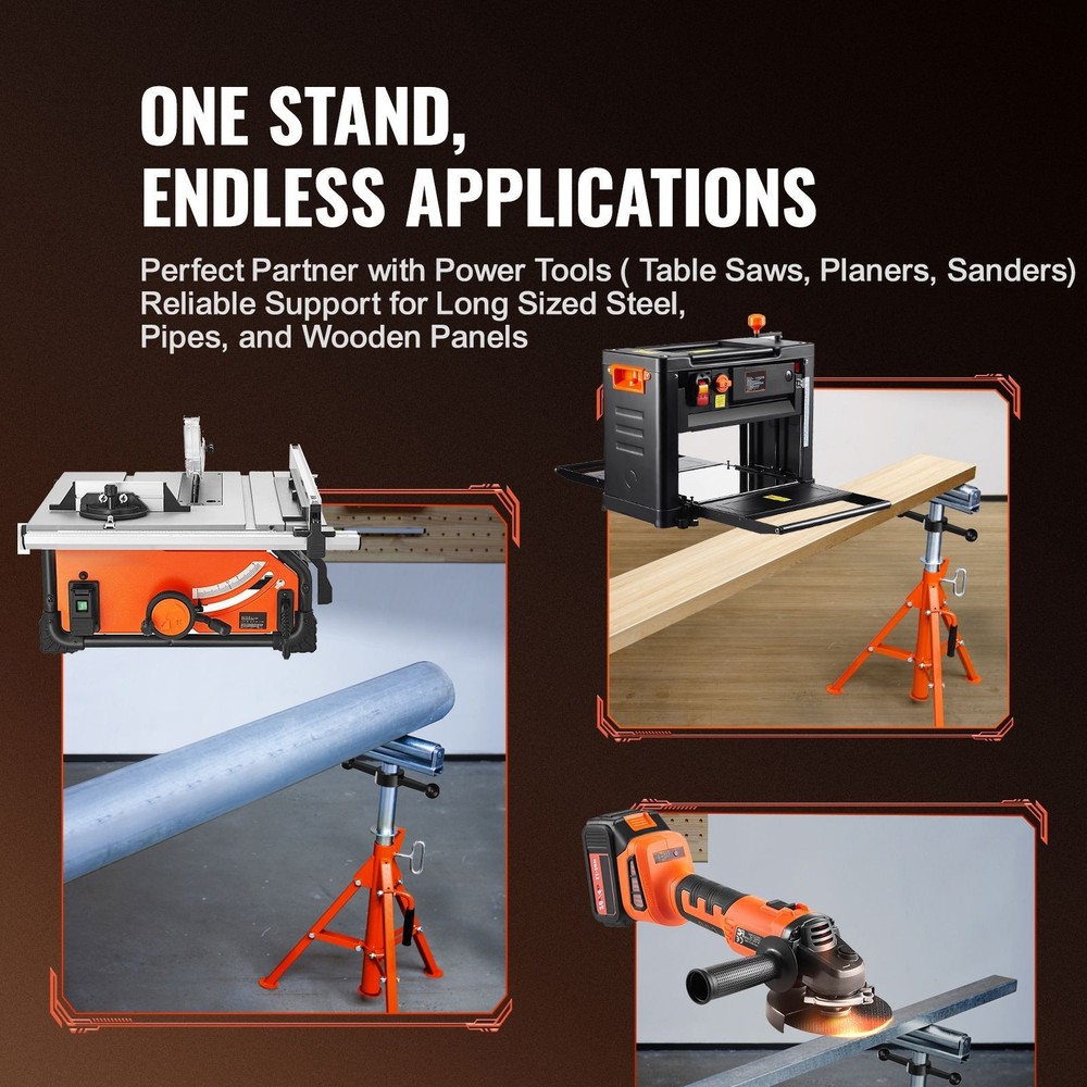 Roller Stand 2500 LBS Capacity Adjustable Height Steel Folding Support