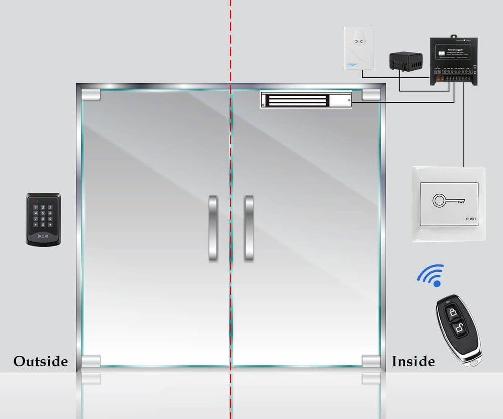 Door Access Control System RFID Keypad 600lb 600LBS Lock + Remote