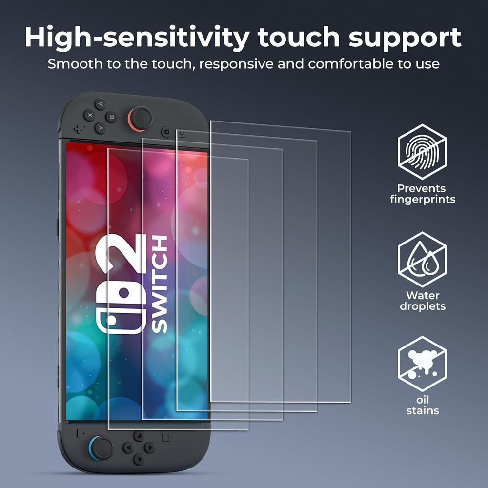 4PCS For Nintendo Switch 2 (2026) Screen Protector New 2 Pack 9H Tempered Glass