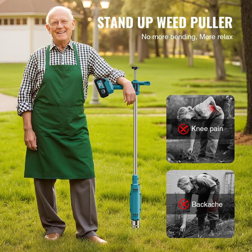 Weed Puller Tool,Electric Stand Up Weed Puller Tool, 21V Battery Powered w/ 1...