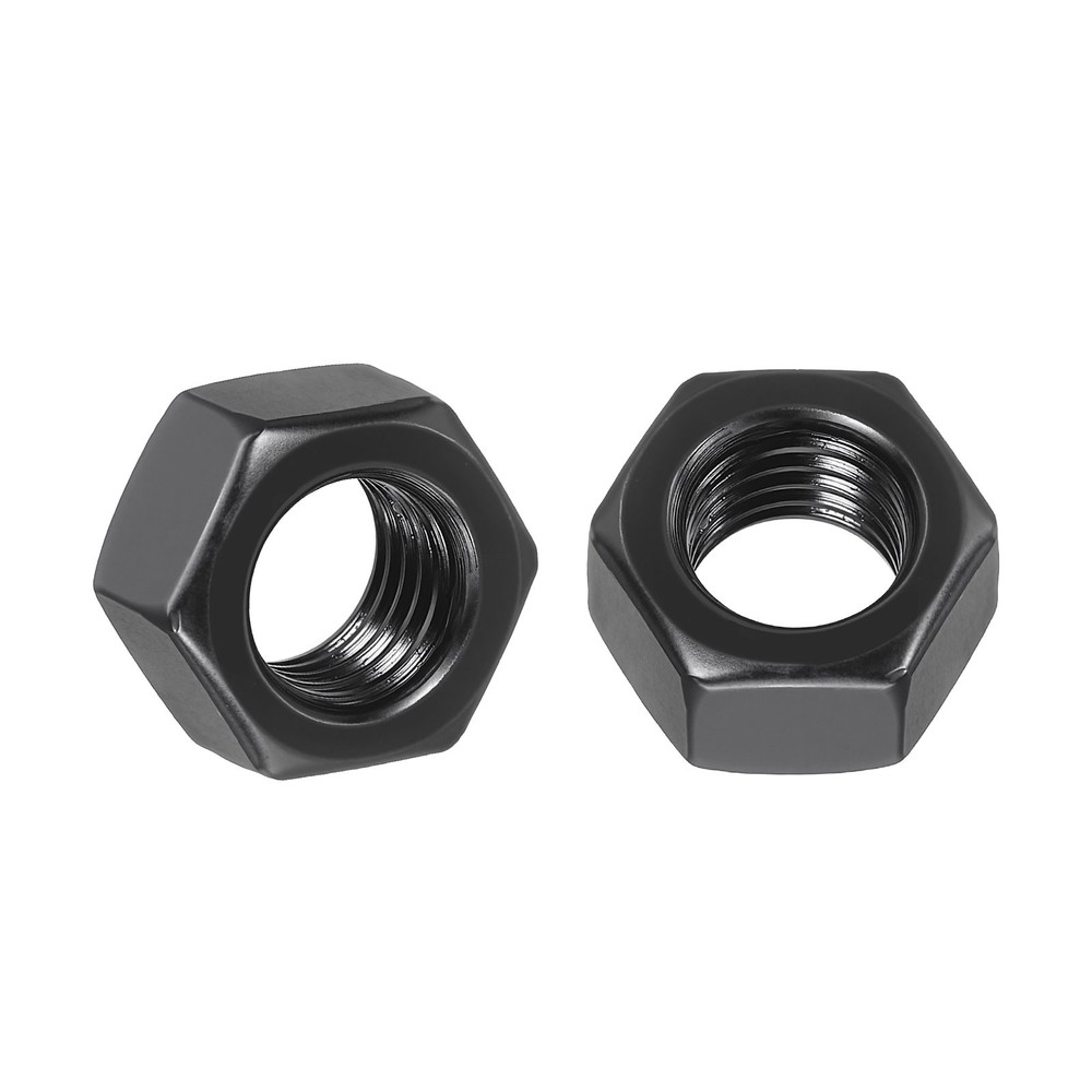 4pcs Hex Nuts - [M14-2] Carbon Steel Grade 8 Hardware Nuts, Black