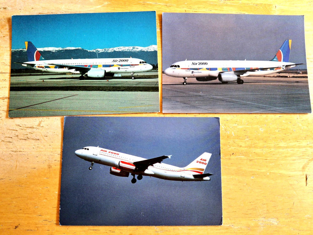 AIR2000 3 Postcards AIRBUS A320-231